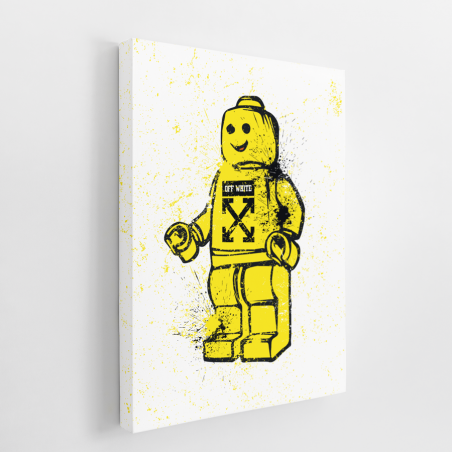 Tableau Pop Art Robot Lego Off white
