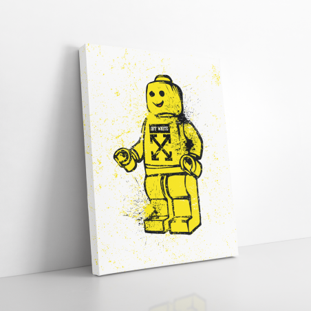 Tableau Pop Art Robot Lego Off white