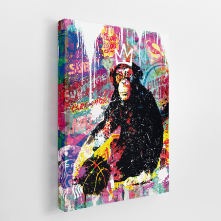 Tableau pop art singe marques