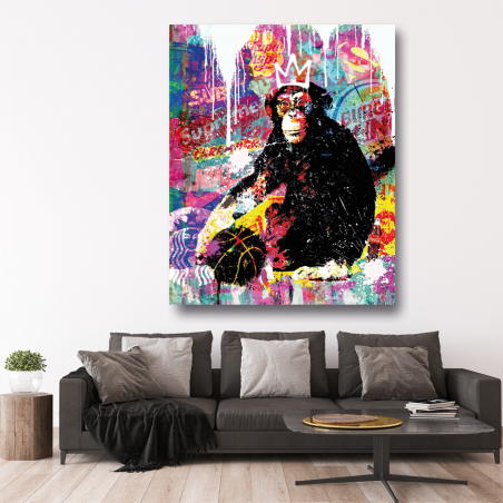 Tableau pop art singe marques