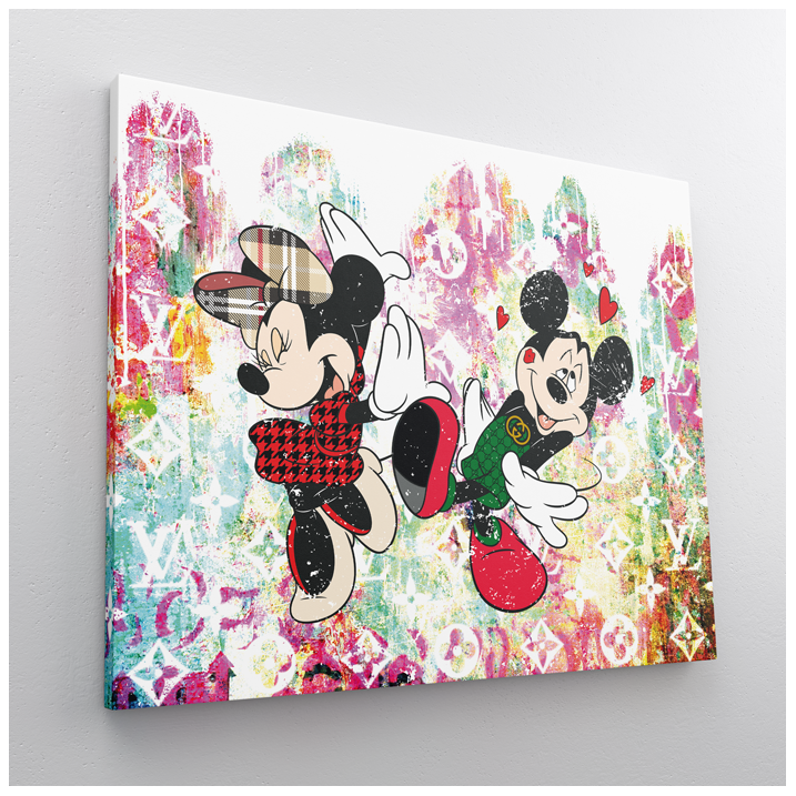 Tableau Pop Art Mickey Minnie Vuitton