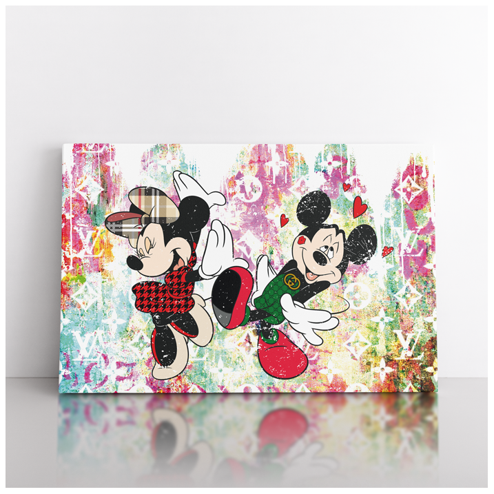Tableau Pop Art Mickey Minnie Vuitton