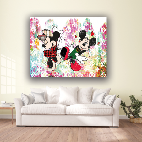 Tableau déco Minnie Mouse sac Louis Vuitton Street Art Disney