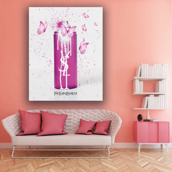 Tableau Pop Art Bombe papillon Yves Saint-Laurent