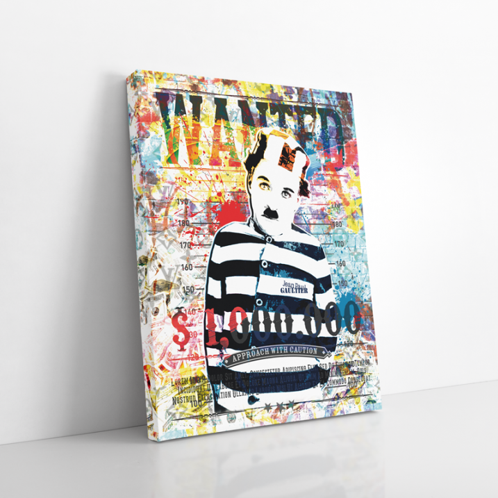 Tableau Pop Art Wanted Chaplin