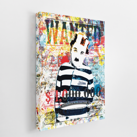 Tableau Pop Art Wanted Chaplin