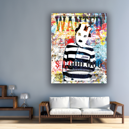 Tableau Pop Art Wanted Chaplin