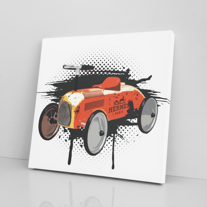 Tableau Pop Art porteur voiture vintage Hermes Tableau Pop Art porteur voiture vintage Hermes