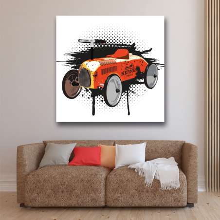 Tableau Pop Art porteur voiture vintage Hermes Tableau Pop Art porteur voiture vintage Hermes