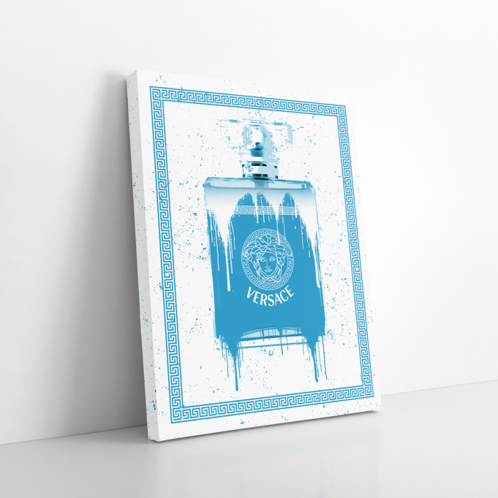 Tableau Versace flacon de parfum bleu