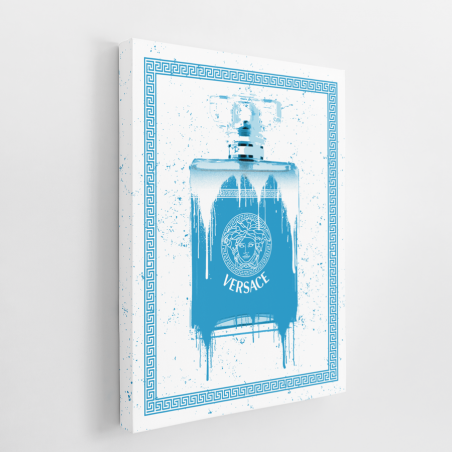 Tableau Versace flacon de parfum bleu