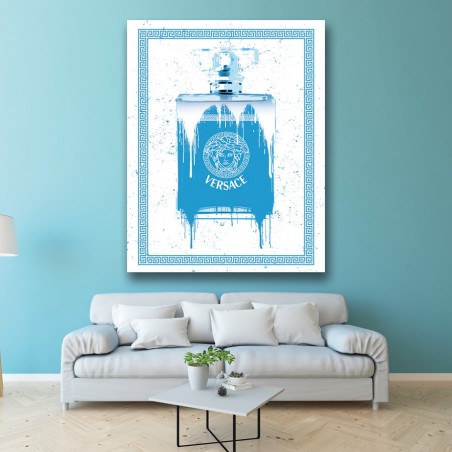 Tableau Versace flacon de parfum bleu