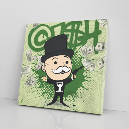 Tableau Pop Art Monopoly Dollar