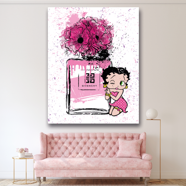 Tableau Betty Boop parfum rose et noir 2