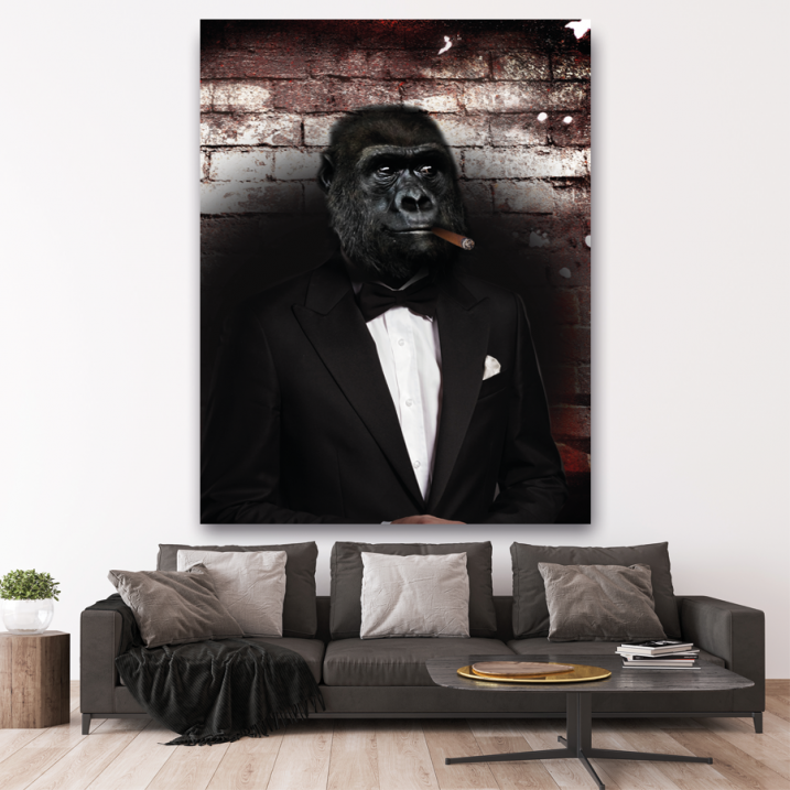 Tableau Gorille Costume Cigare
