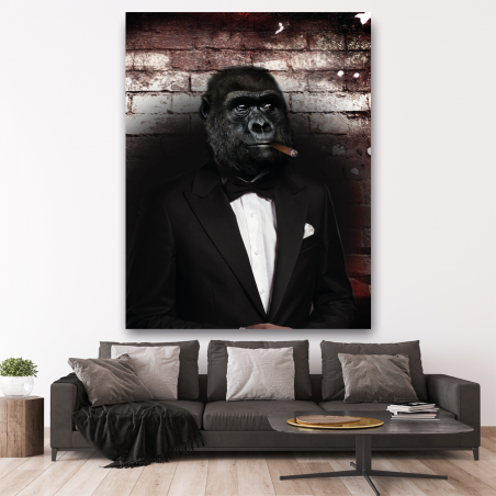 Tableau Gorille Costume Cigare