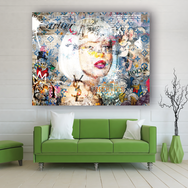 Tableau Fille perruque blonde luxe 2