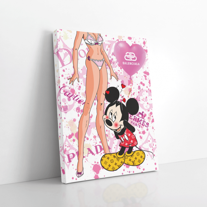 Tableau Mickey sexy rose