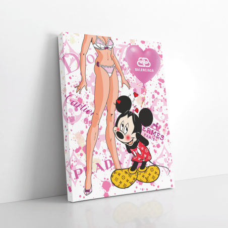 Tableau Mickey sexy rose