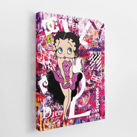 Tableau Pop Art Betty Boop et vos marques de luxe Tableau Pop Art Betty Boop et vos marques de luxe