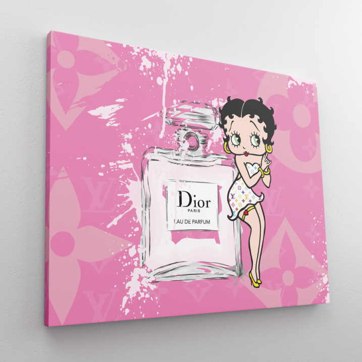 Tableau Betty Boop parfum rose et gris