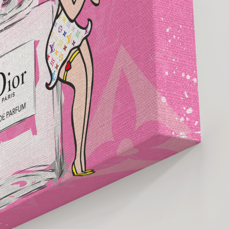 Tableau Betty Boop parfum rose et gris