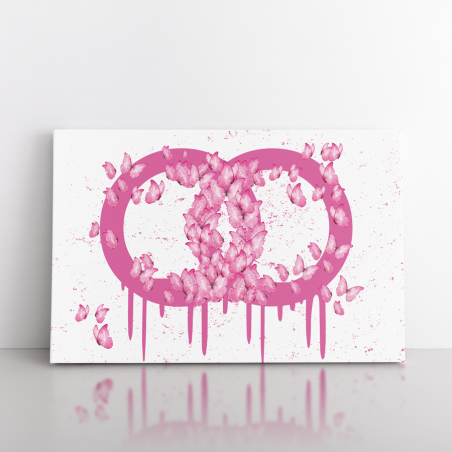 Tableau Pop Art papillons roses Tableau Pop Art papillons roses