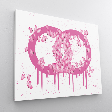 Tableau Pop Art papillons roses Tableau Pop Art papillons roses