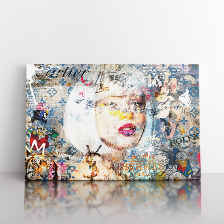 Tableau Fille perruque blonde luxe