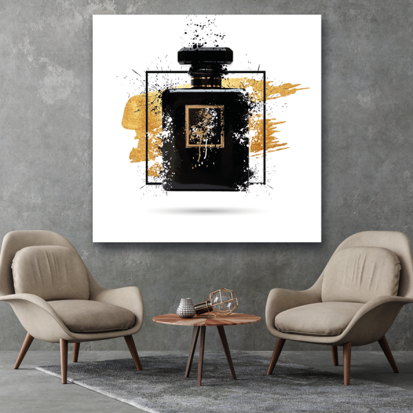 Tableau parfum noir et or 2
