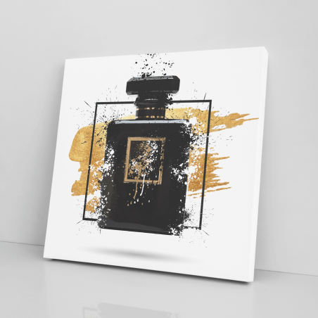 Tableau parfum noir et or