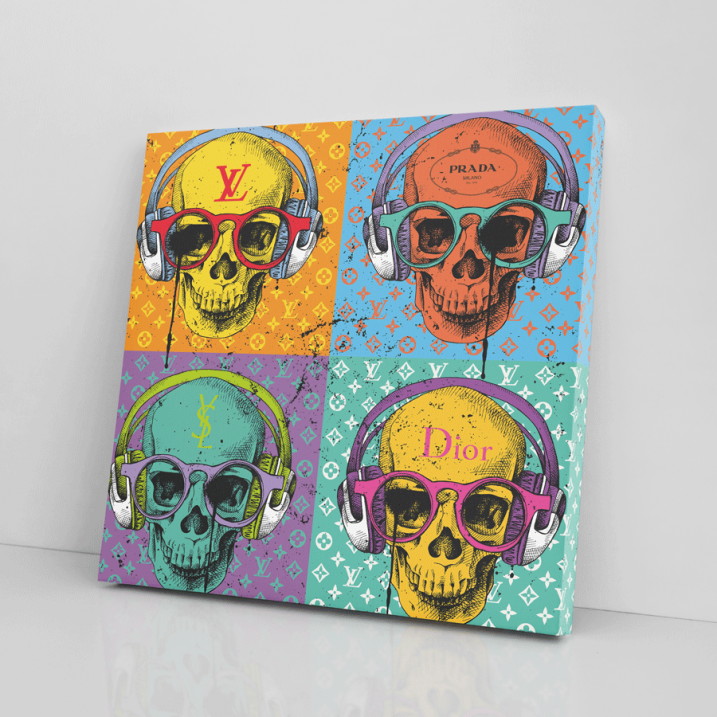 Tableau tête de mort Pop Art