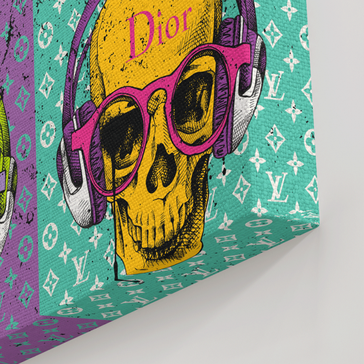 Tableau tête de mort Pop Art