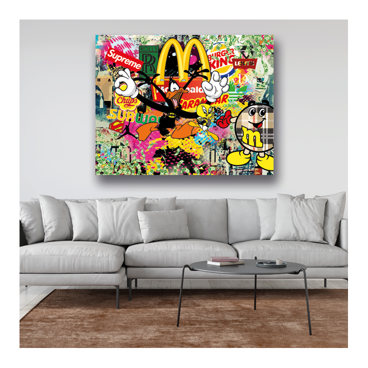 Tableau Pop Art Cartoon Supreme Daffy Duck Tableau Pop Art Cartoon Supreme Daffy Duck