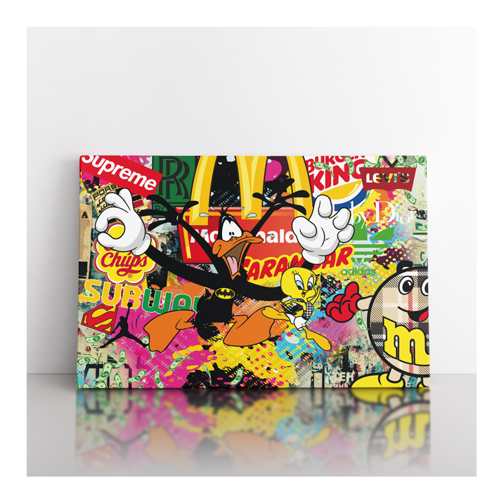 Tableau Pop Art Cartoon Supreme Daffy Duck Tableau Pop Art Cartoon Supreme Daffy Duck