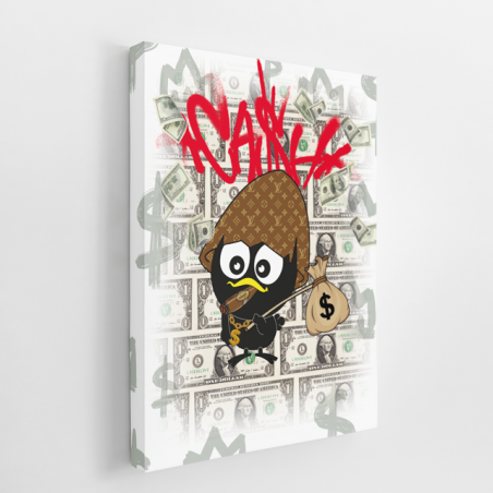 Tableau Calimero Luxe Dollars Graffiti - Tableau PopArt