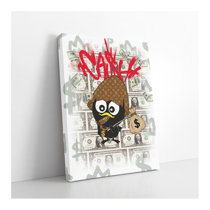 Tableau Calimero Luxe Dollars Graffiti - Tableau PopArt