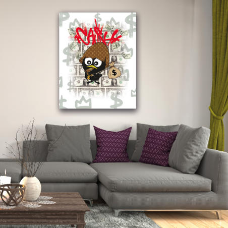 Tableau Calimero Luxe Dollars Graffiti - Tableau PopArt