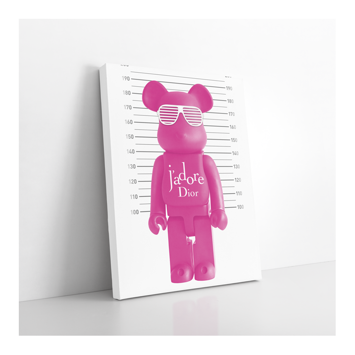 Tableau Ours Légo rose Dior - Tableau PopArt