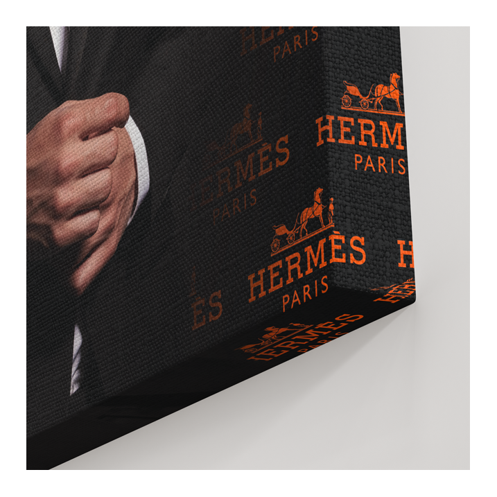 Tableau Chien costume Hermes - Tableau PopArt