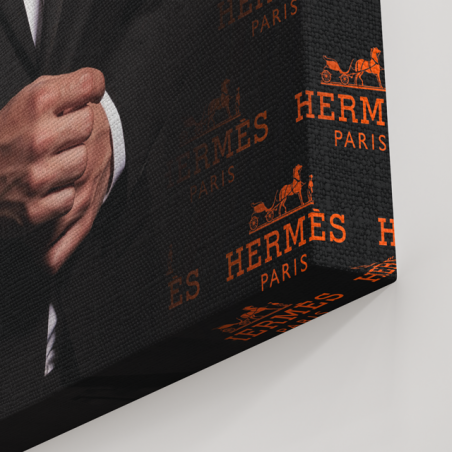 Tableau Chien costume Hermes - Tableau PopArt