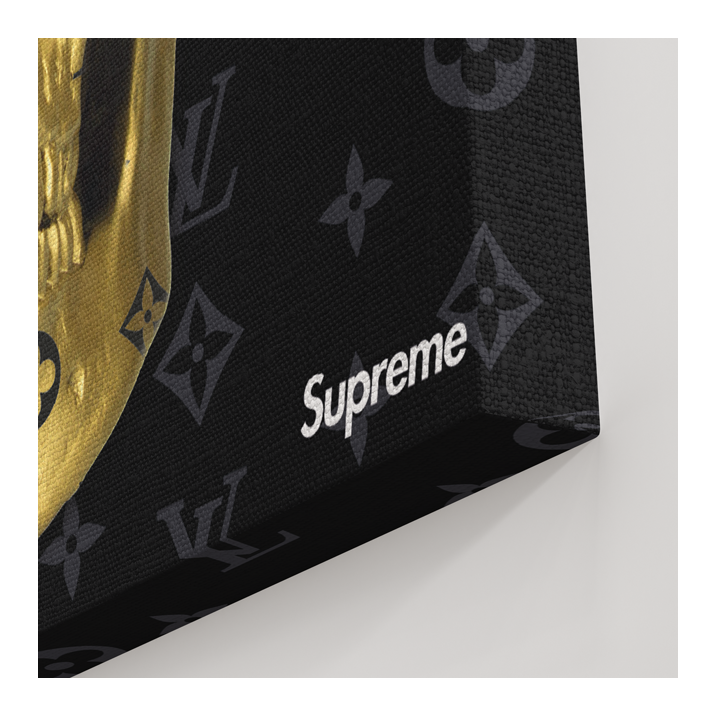 Tableau Crâne Or Tête de mort Supreme - Tableau PopArt