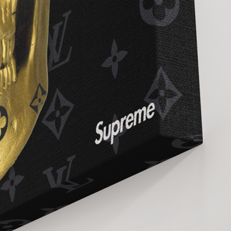 Tableau Crâne Or Tête de mort Supreme - Tableau PopArt