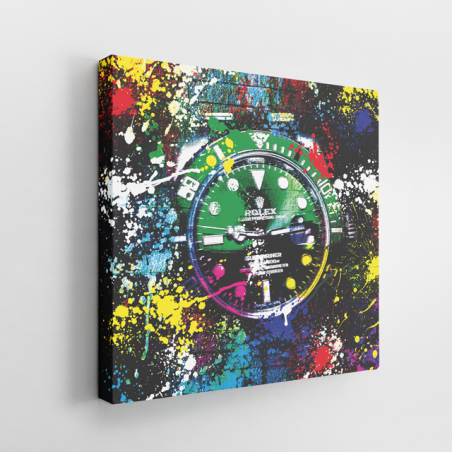 Tableau Rolex Pop Art noir - Tableau PopArt