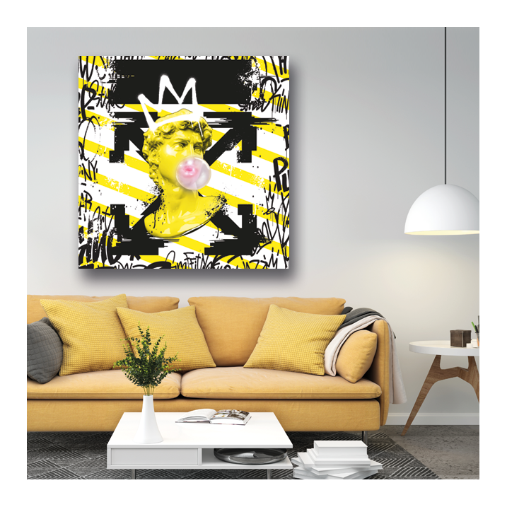 Tableau Statue bulle de chewing gum - Tableau PopArt