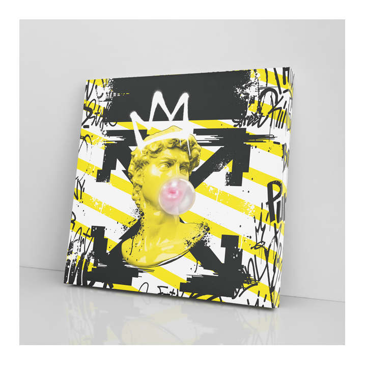 Tableau Statue bulle de chewing gum - Tableau PopArt