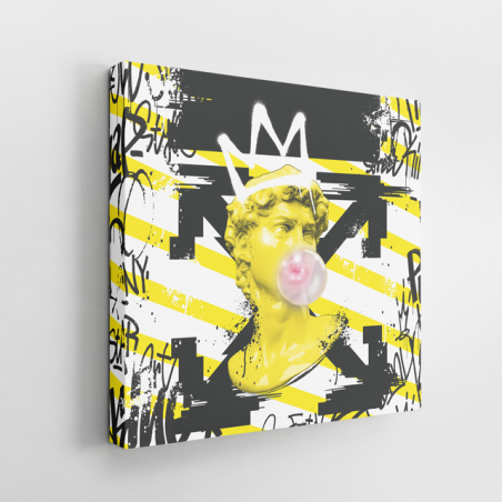 Tableau Statue bulle de chewing gum - Tableau PopArt