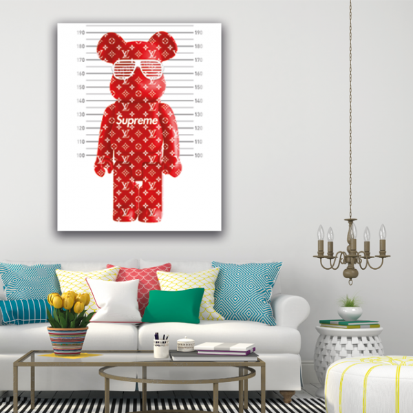 Tableau Lego rouge Supreme Vuitton - Tableau PopArt 2