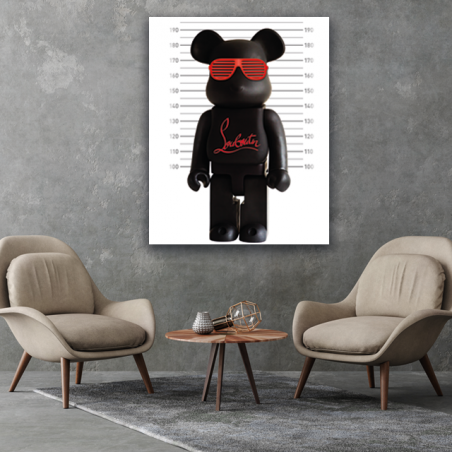 Tableau Lego Ours noir Louboutin - Tableau PopArt