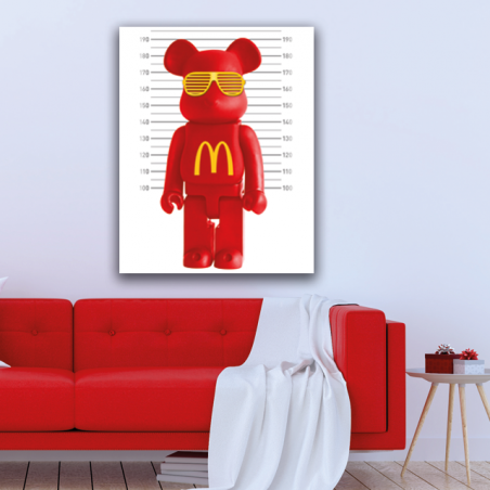 Tableau Lego Ours McDO rouge et jaune - Tableau PopArt